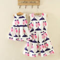 fashion baby girls clothes set/family clothe set/mum and girls dress set